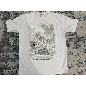 Belize Aztec Warrior‎ T-Shirt Sz Large 2016